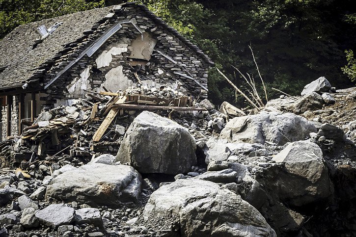 Le Val Bavona, au Tessin, a été fortement touché par les intempéries. © KEYSTONE/AP/MICHAEL BUHOLZER