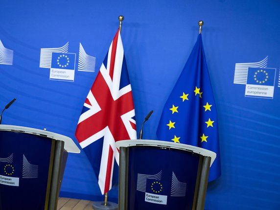 Après dix mois de négociations tendues et laborieuses, l'Union européenne et le Royaume-Uni ont conclu un accord sur leur future relation commerciale (archives). © KEYSTONE/AP/Aaron Chown
