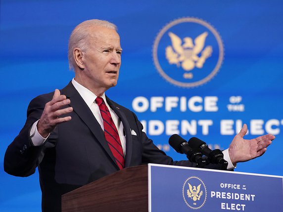 La cérémonie d'investiture de Joe Biden aura lieu mercredi à Washington. Il deviendra le 46e président des Etats-Unis. © KEYSTONE/AP/Matt Slocum