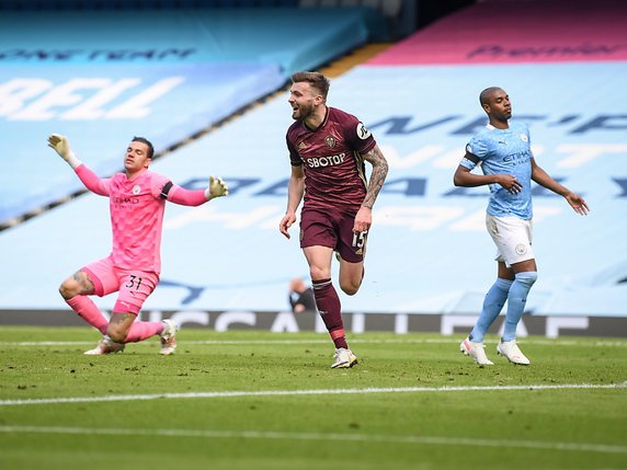 Stuart Dallas a fait le malheur de Manchester City. © KEYSTONE/EPA/Michael Regan / POOL