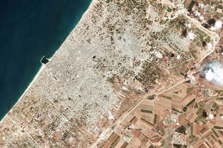 Photo satellite de Gaza datée du 13 mai dernier © KEYSTONE/AP/Planet Labs Inc.