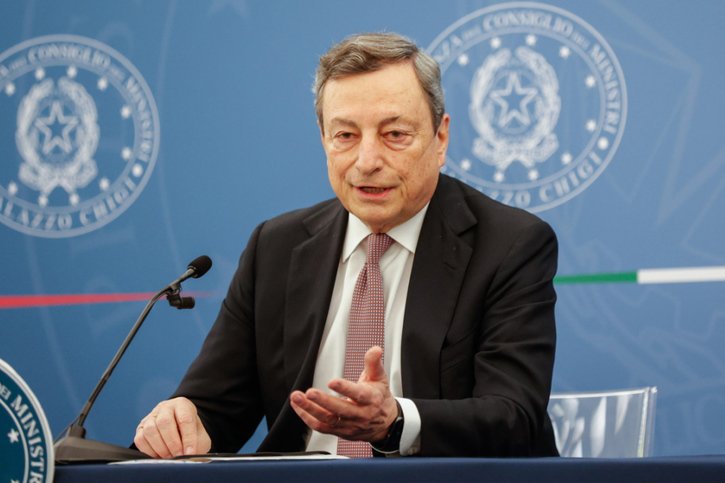 Mario Draghi est opposé à la tenue de la finale de l'Euro à Londres © KEYSTONE/EPA/GIUSEPPE LAMI