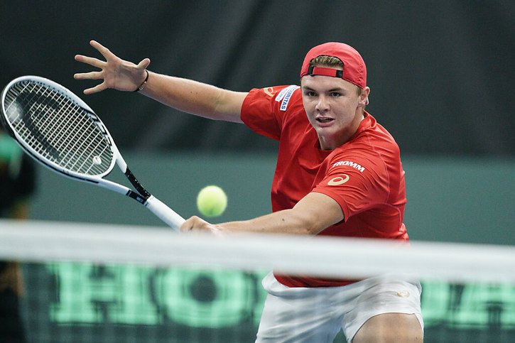 Stricker a brillé pour ses débuts en Coupe Davis © KEYSTONE/Manuel Lopez