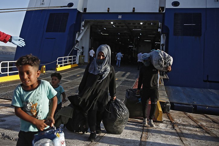 Le port de Chios est un des points de chute des migrants, quand ils parviennent à franchir les dangers de la Mer Egée. © KEYSTONE/EPA ANA-MPA/YANNIS KOLESIDIS