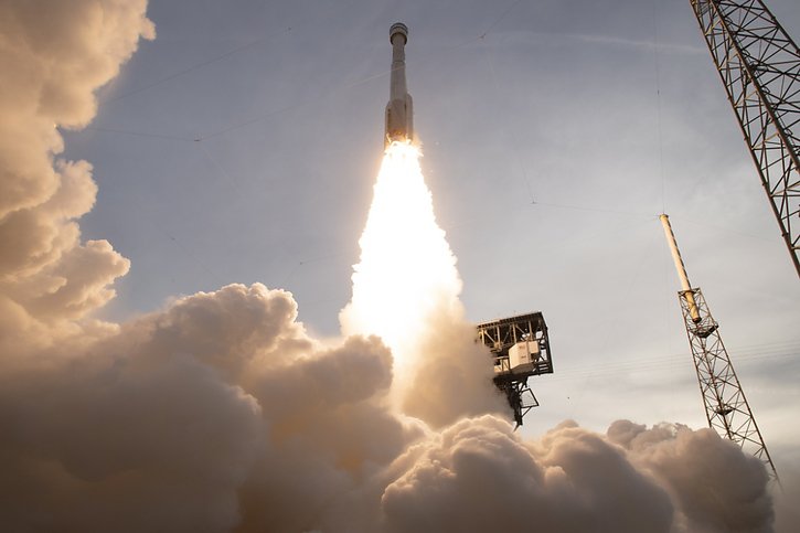 La capsule Starliner a été propulsée dans l'espace par une fusée Atlas V d'United Launch Alliance (ULA). © KEYSTONE/EPA/Joel Kowsky / HANDOUT