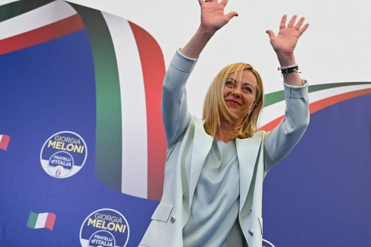 Giorgia Meloni a revendiqué la victoire. © KEYSTONE/EPA/ETTORE FERRARI