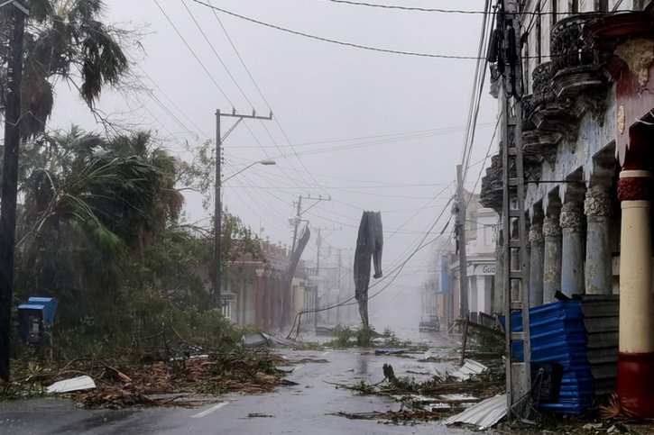 L'ouragan a causé de nombreux dégâts matériels. © KEYSTONE/EPA/Yander Zamora