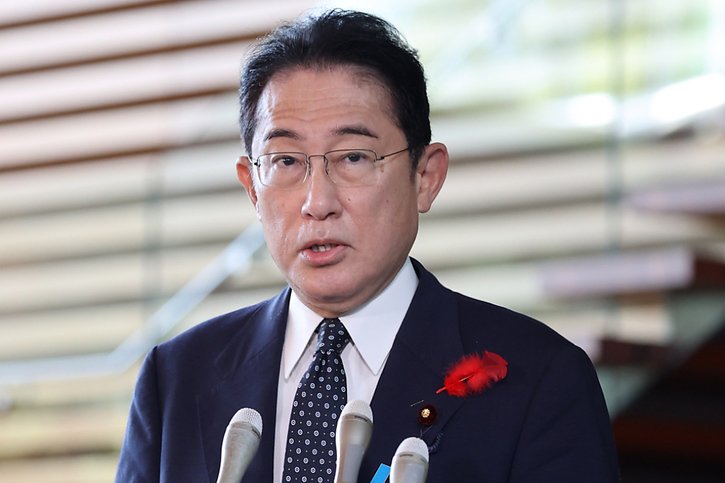Le premier ministre japonais Fumio Kishida a dénoncé un "acte de violence". © KEYSTONE/EPA/JIJI PRESS