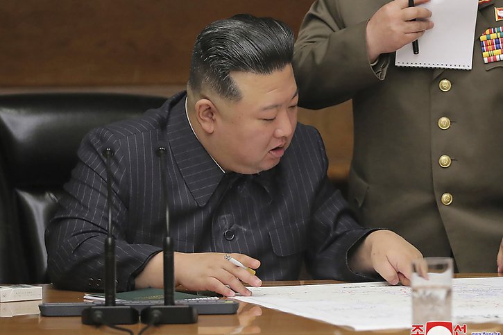 Le leader nord-coréen Kim Jong Un à Pyongyang.  Crédit: Korean Central News Agency. © KEYSTONE/AP KCNA via KNS
