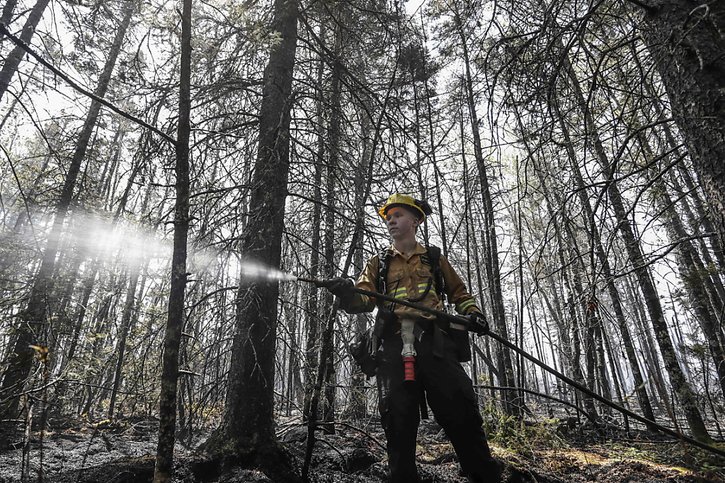 La pluie aide à maîtriser les incendies dans l'est du Canada. Mais sur les cinq feux qui ravagent actuellement la Nouvelle-Ecosse, le plus important continue de progresser. (archives) © KEYSTONE/AP
