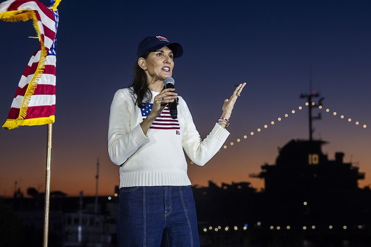 Nikki Haley a d'ores et déjà écarté l'idée de jeter l'éponge même en cas de défaite dans son Etat de Caroline du Sud, estimant que cela "serait la solution de facilité". © KEYSTONE/EPA/JIM LO SCALZO