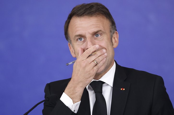 Emmanuel Macron plaide en faveur d'une défense européenne "crédible". © KEYSTONE/EPA/LUDOVIC MARIN / POOL